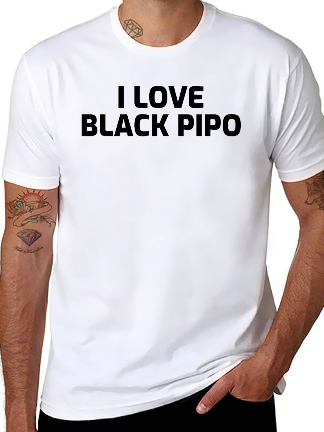 I Love Black Pipo Graphic T-Shirt