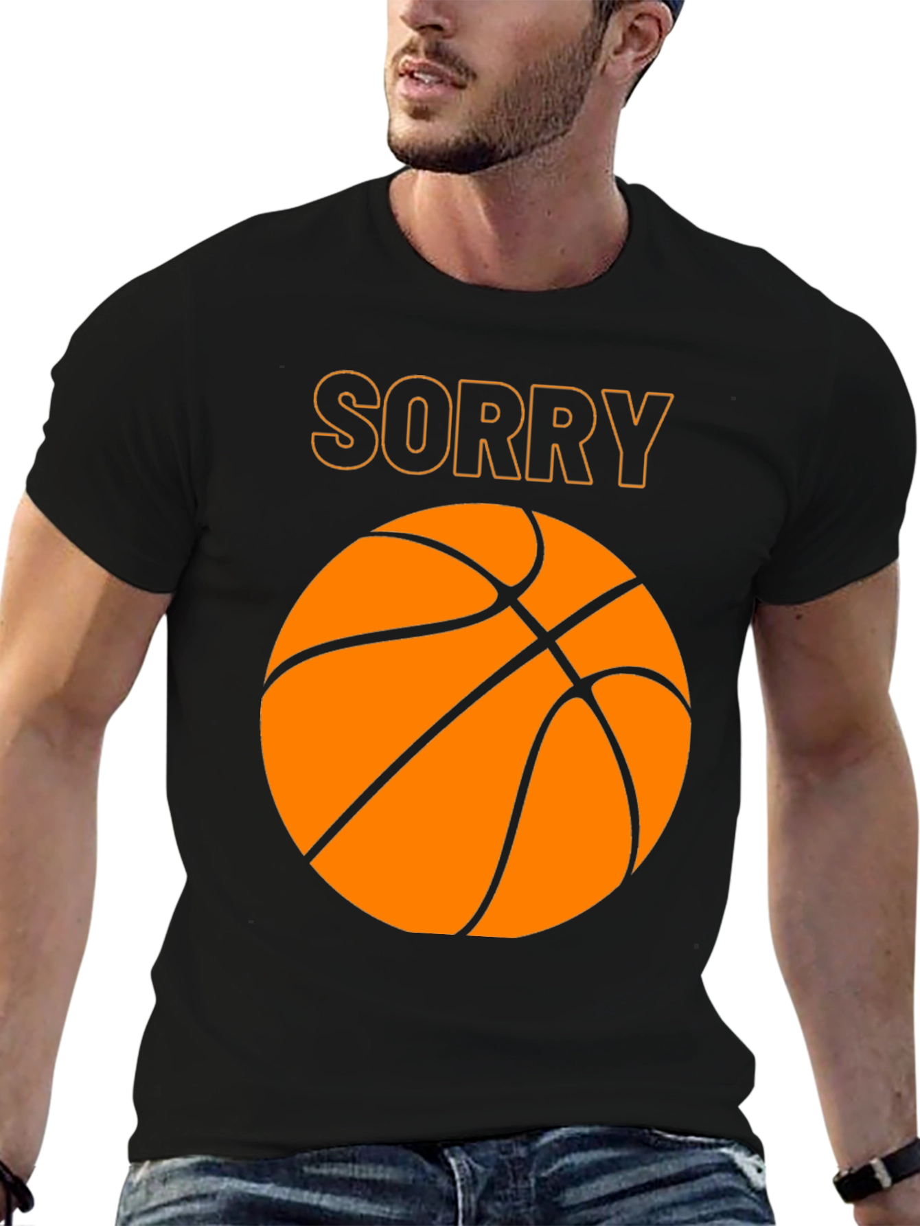 Sorry Basketball Graphic Tee - Mens Black T-Shirt