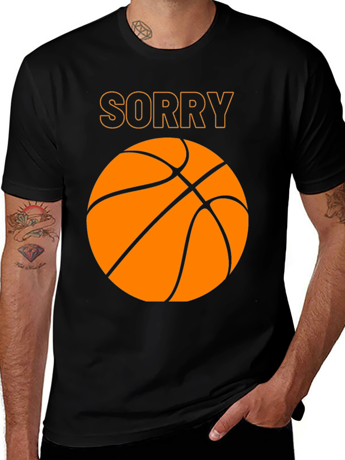 Sorry Basketball Graphic Tee - Mens Black T-Shirt