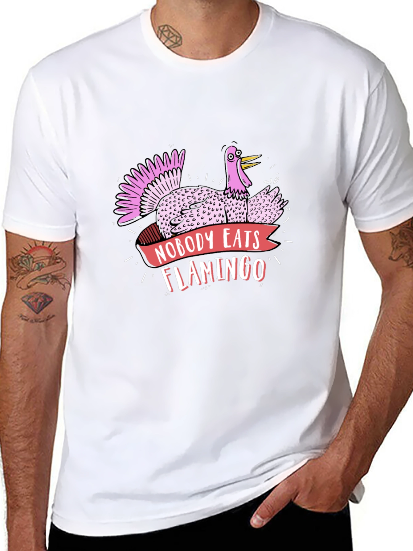 Funny Turkey Flamingo Graphic Tee - Thanksgiving T-Shirt