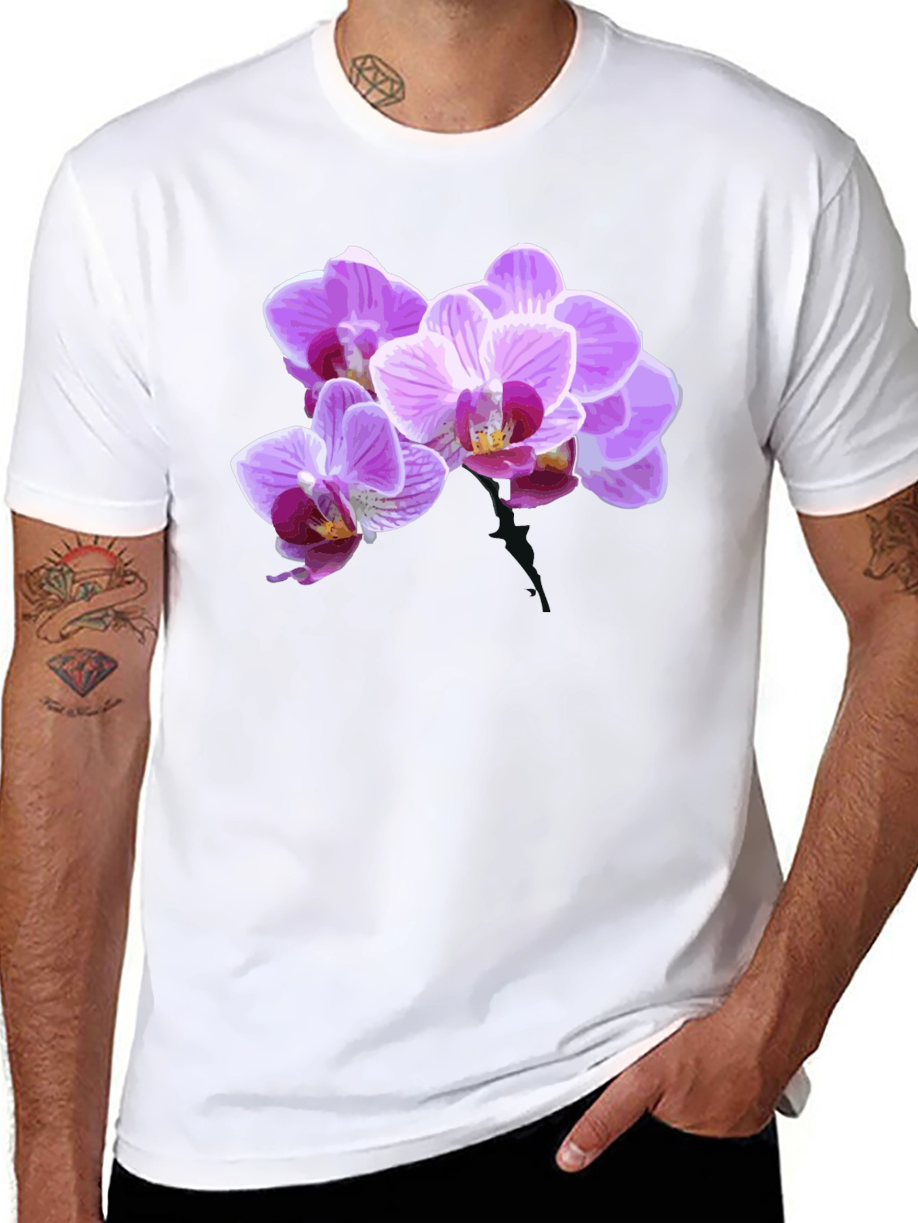 Floral Print Black T-Shirt