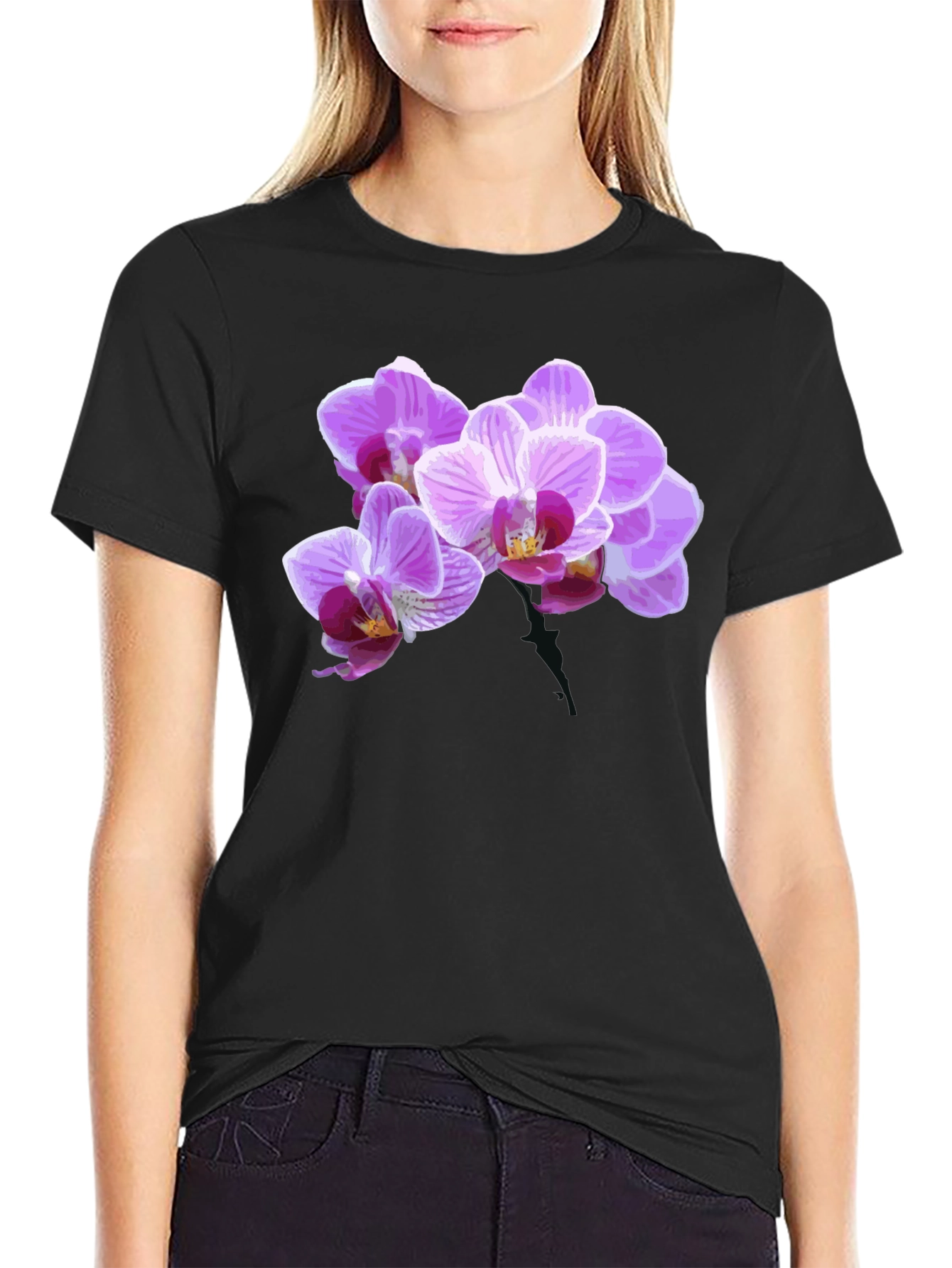 Floral Print Black T-Shirt