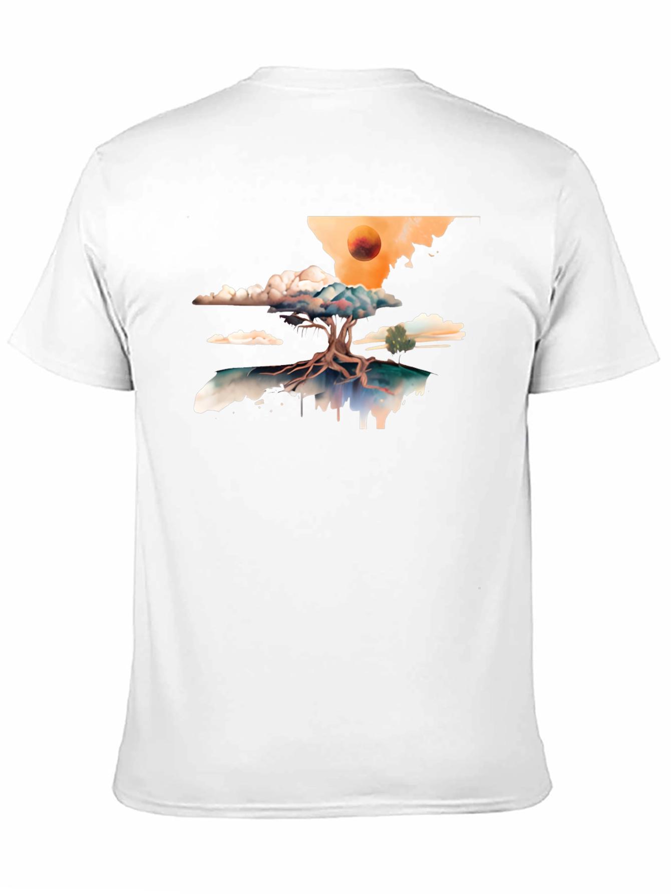 Surreal Tree Graphic Tee - Black Cotton Comfort