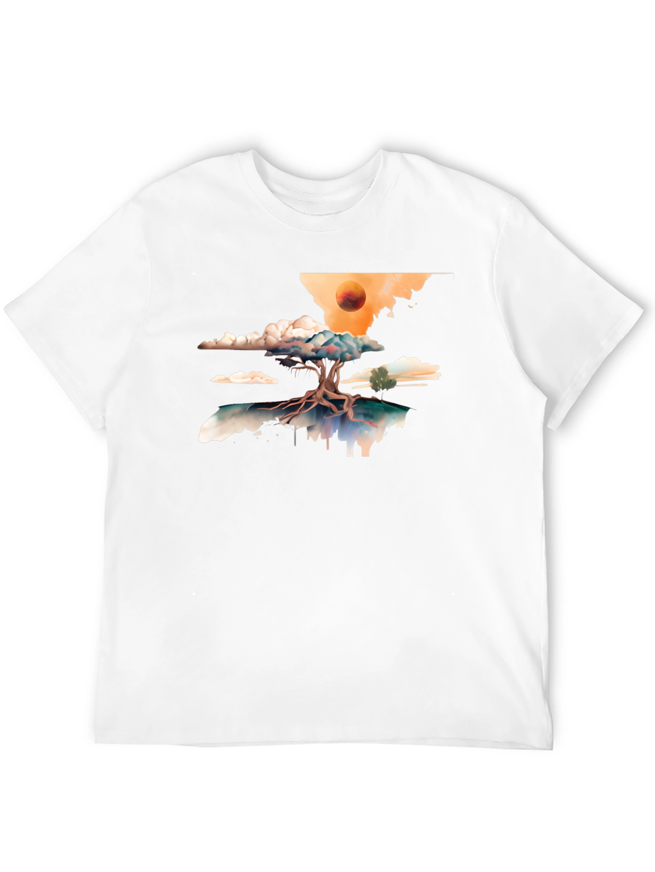 Surreal Tree Graphic Tee - Black Cotton Comfort