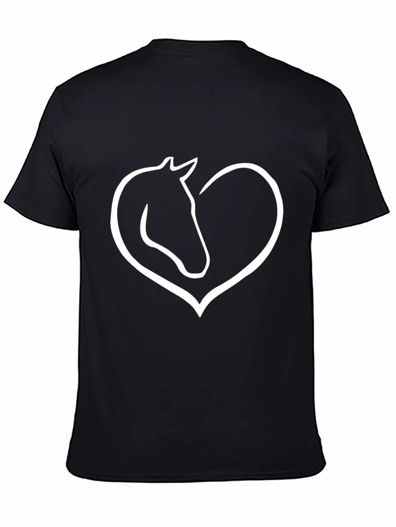Horse Heart Graphic Tee - Black Cotton T-Shirt