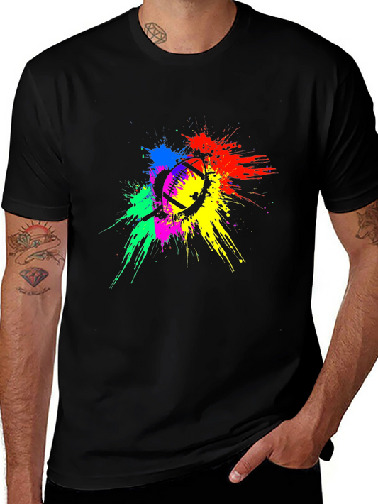 Colorful Football Splatter T-Shirt