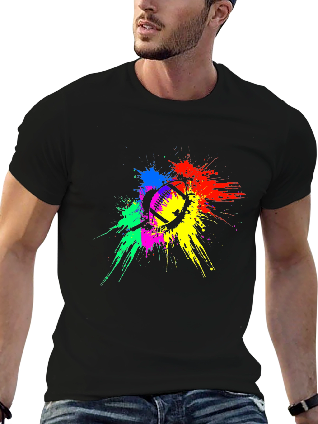 Colorful Football Splatter T-Shirt