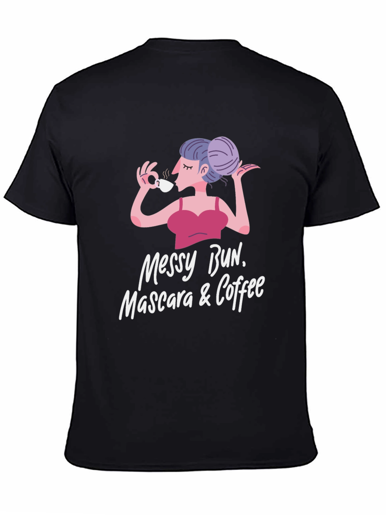 Messy Bun Mascara & Coffee Graphic Tee