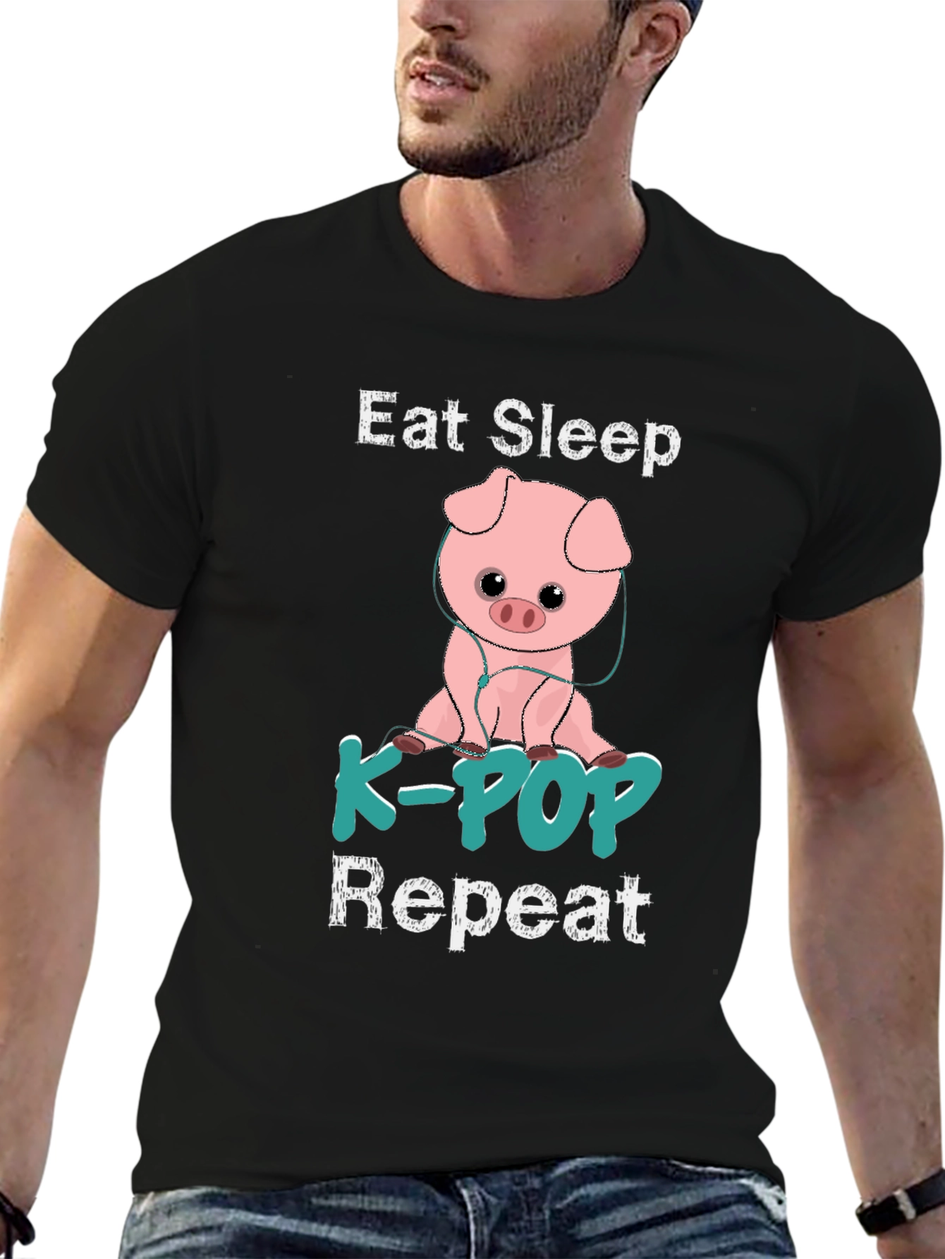 Eat Sleep K-POP Repeat Pig T-Shirt