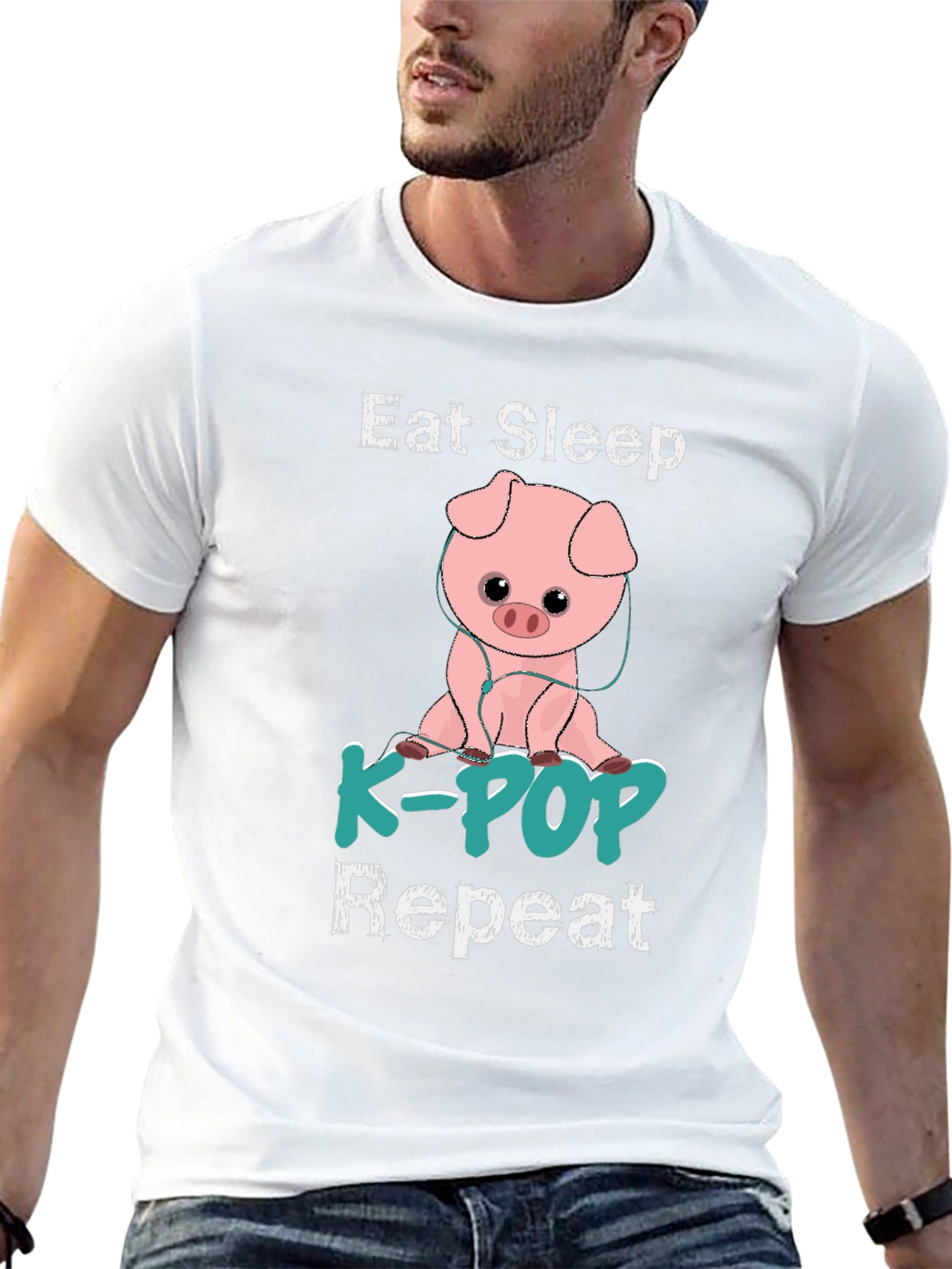 Eat Sleep K-POP Repeat Pig T-Shirt