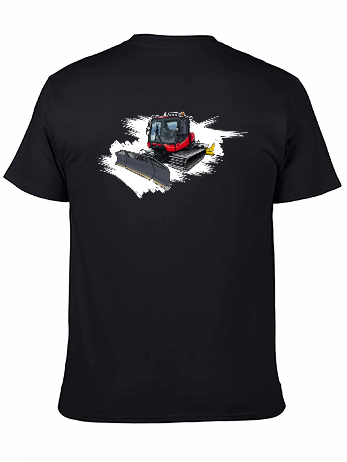 Snow Groomer Graphic Tee - Black Cotton Shirt