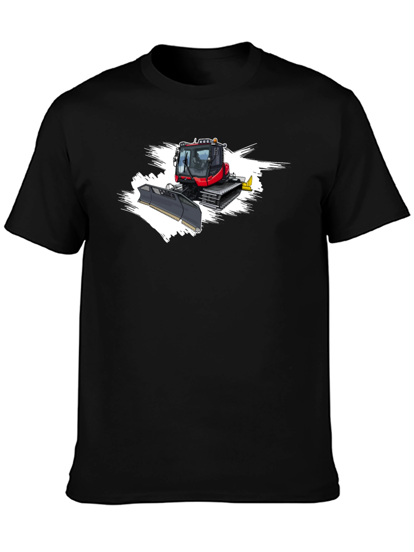 Snow Groomer Graphic Tee - Black Cotton Shirt