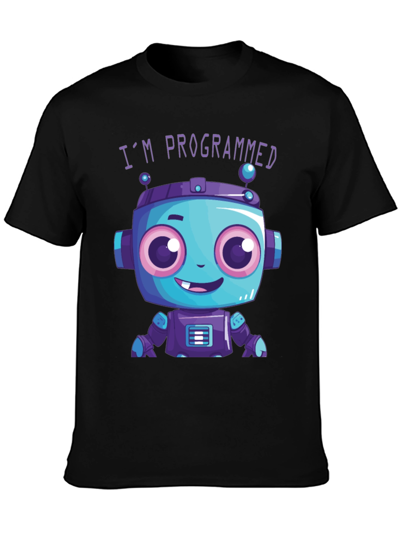 Programmed Robot Graphic Tee - Funny Coded Character T-Shirt