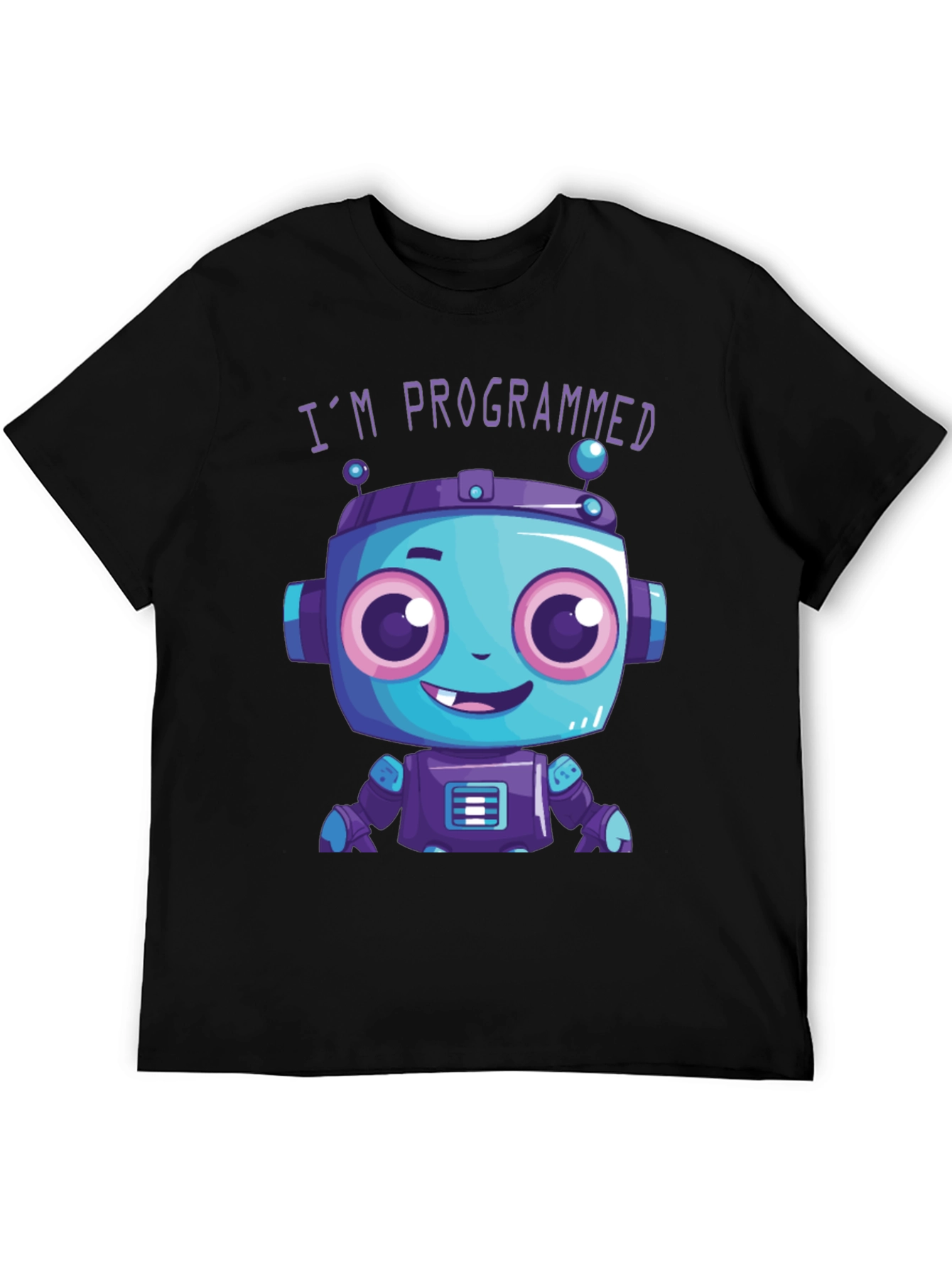 Programmed Robot Graphic Tee - Funny Coded Character T-Shirt
