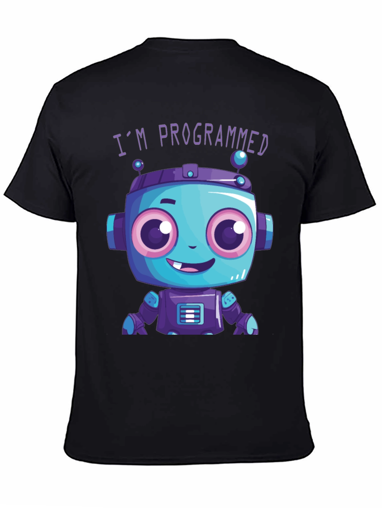 Programmed Robot Graphic Tee - Funny Coded Character T-Shirt