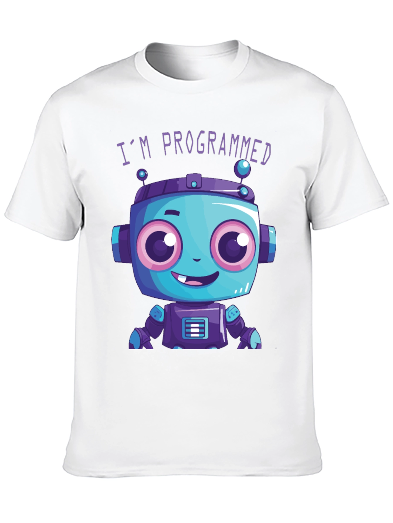 Programmed Robot Graphic Tee - Funny Coded Character T-Shirt