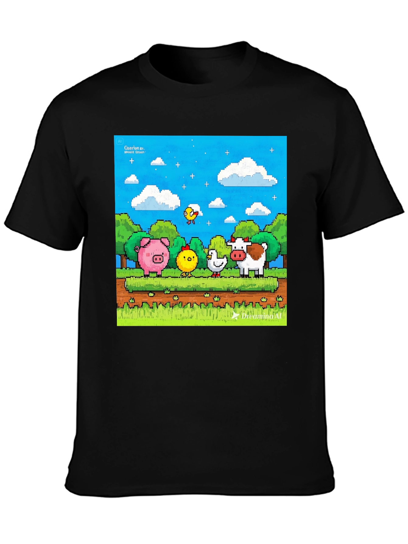 Pixel Farm Animal T-Shirt - Cute 8-Bit Design