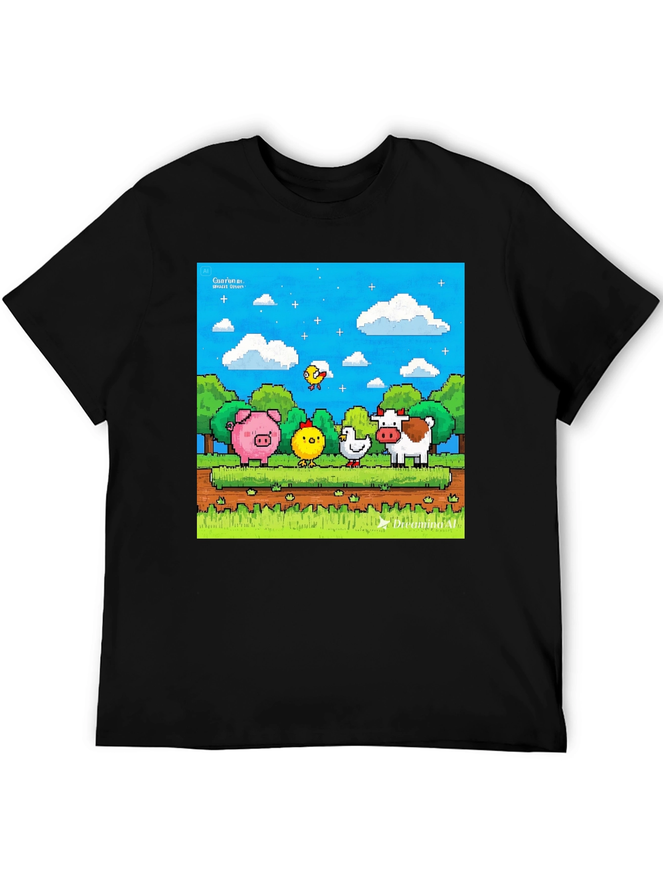 Pixel Farm Animal T-Shirt - Cute 8-Bit Design