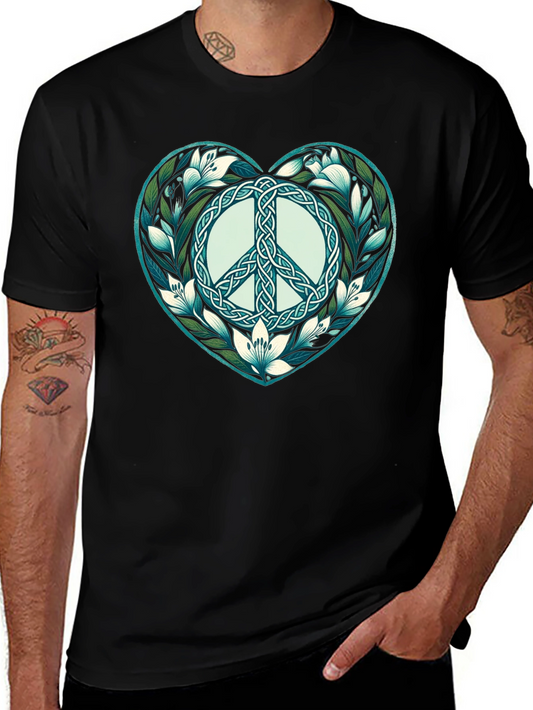 Peace Symbol Heart Graphic T-Shirt