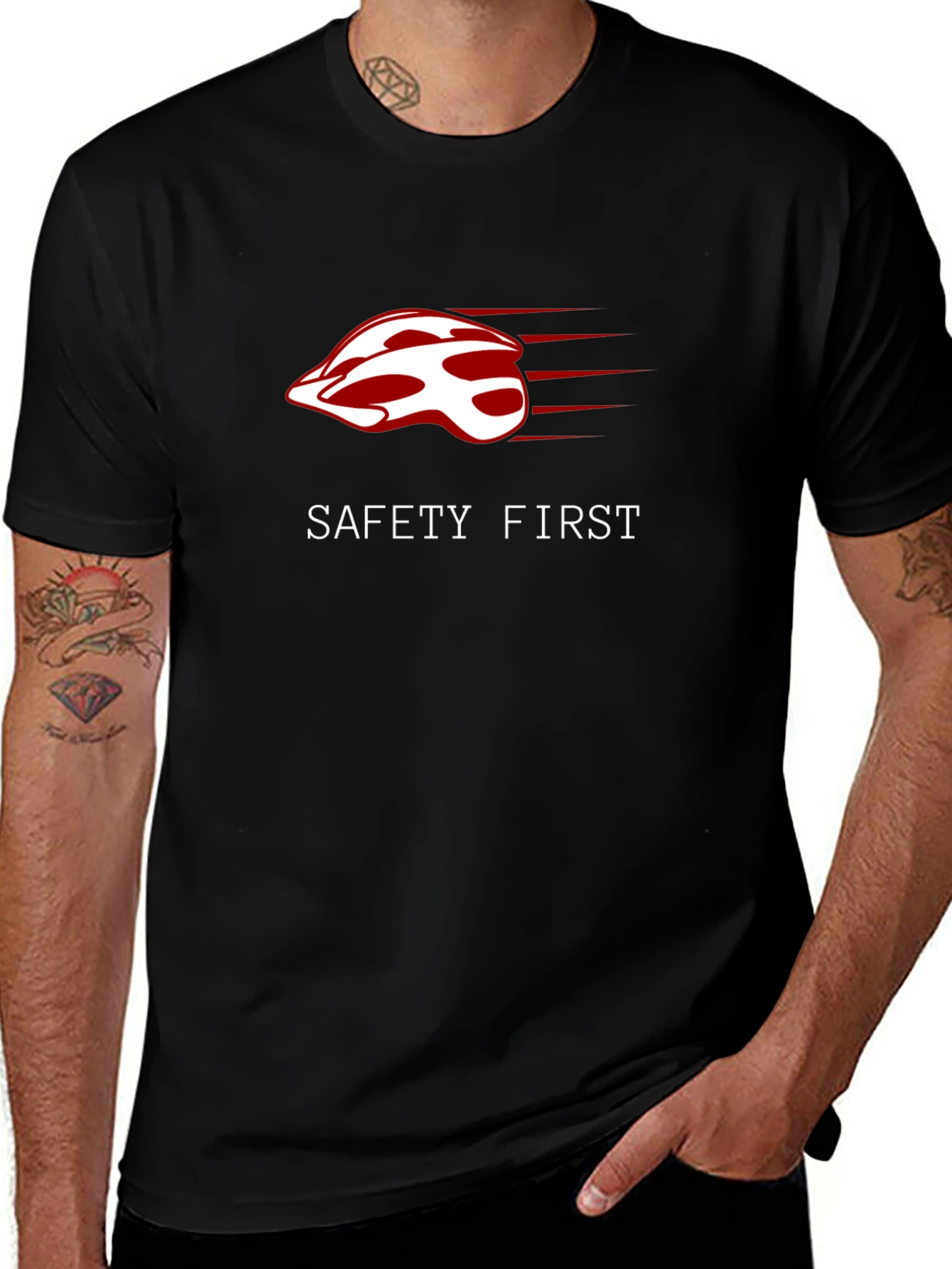 Safety First Helmet Graphic Tee - Ride Safe!