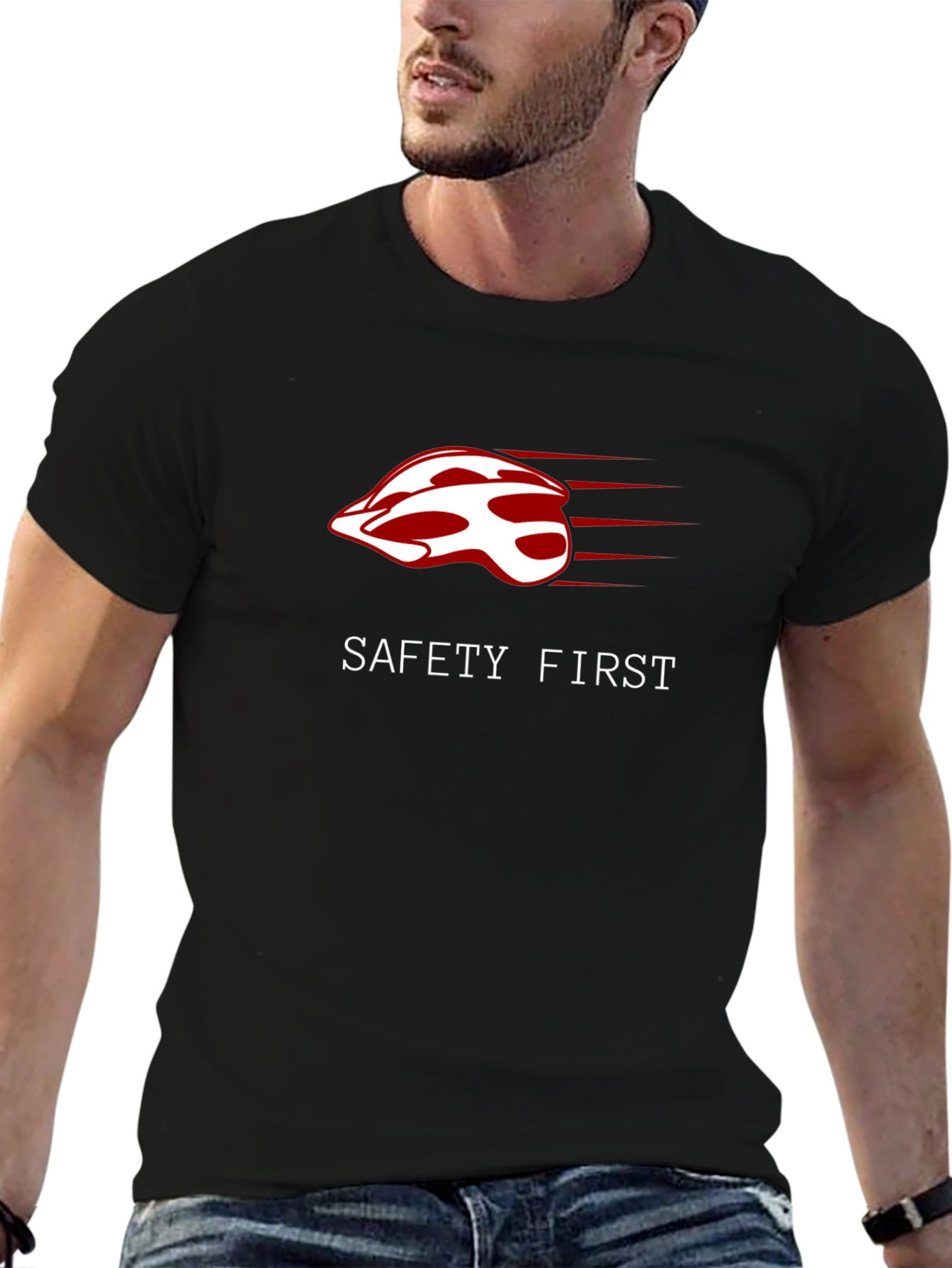 Safety First Helmet Graphic Tee - Ride Safe!