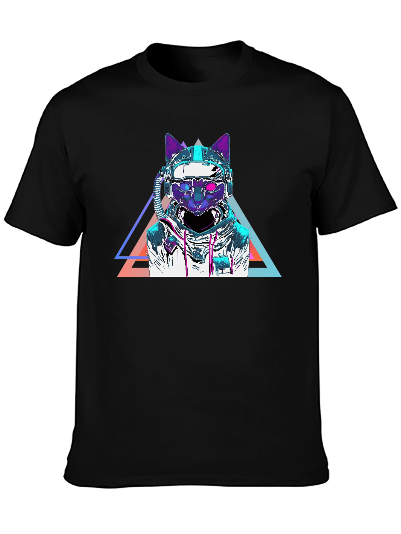 Cyberpunk Cat T-Shirt - Futuristic Space Kitty Tee