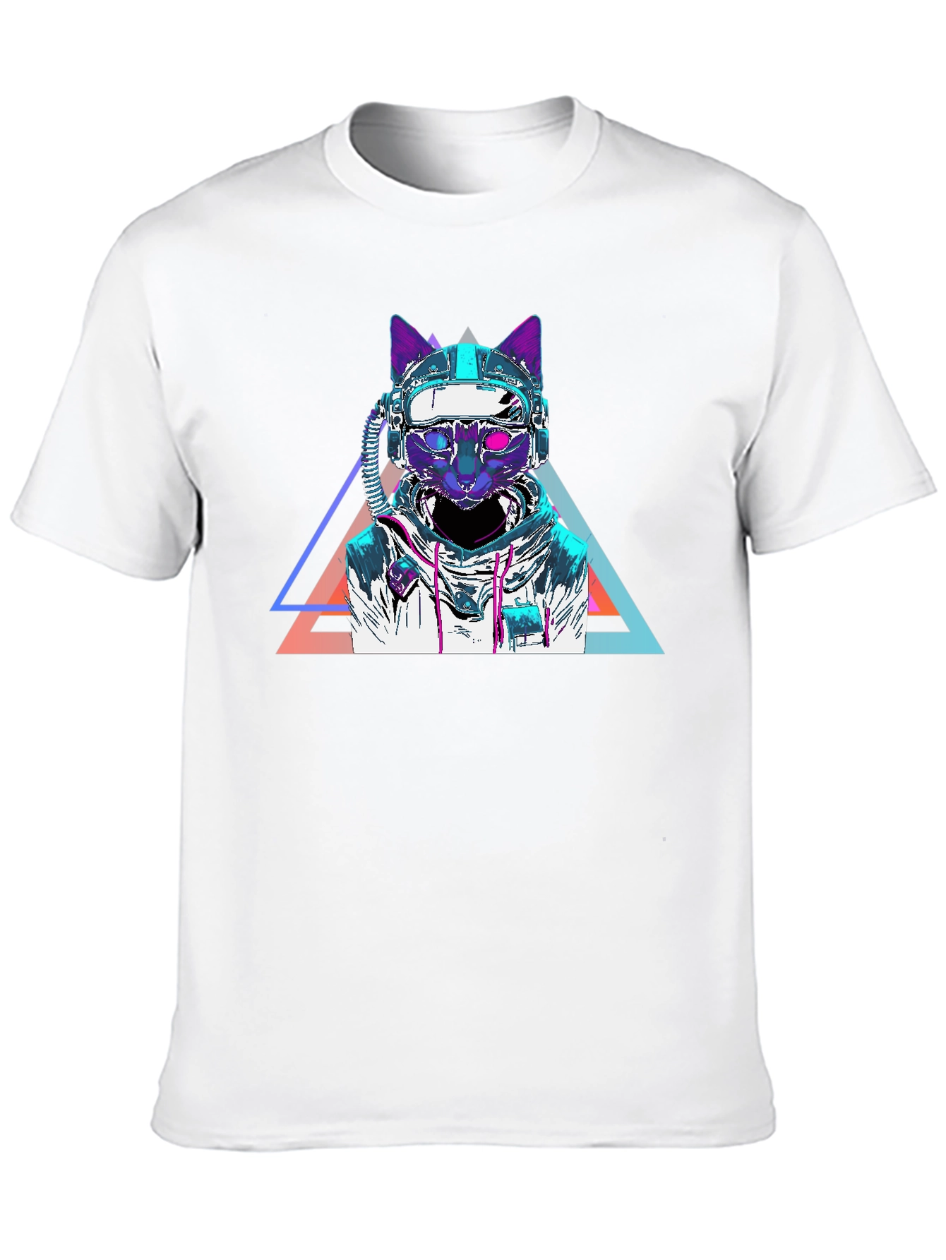Cyberpunk Cat T-Shirt - Futuristic Space Kitty Tee