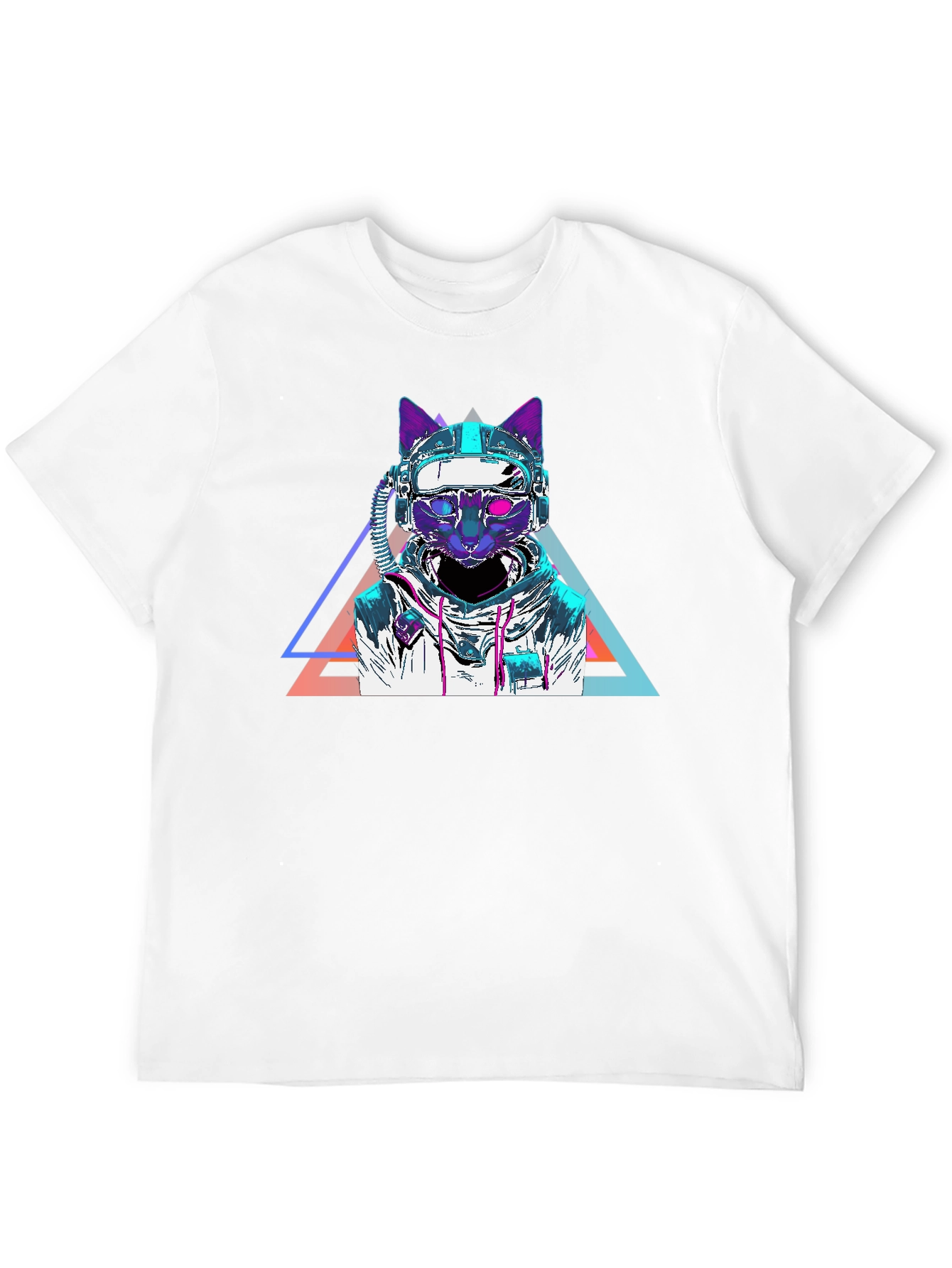 Cyberpunk Cat T-Shirt - Futuristic Space Kitty Tee
