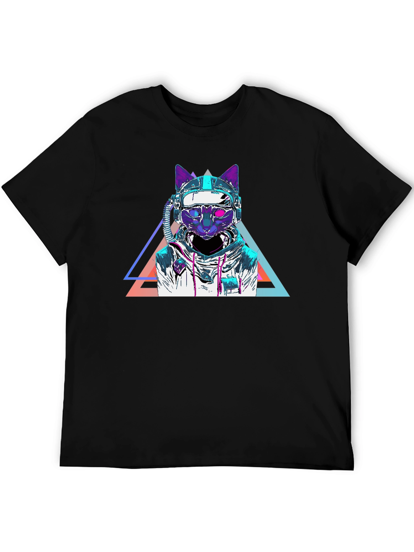 Cyberpunk Cat T-Shirt - Futuristic Space Kitty Tee