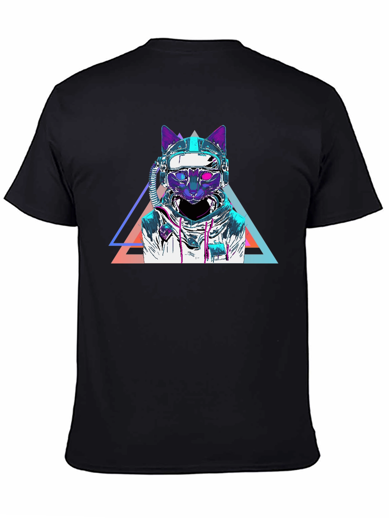 Cyberpunk Cat T-Shirt - Futuristic Space Kitty Tee