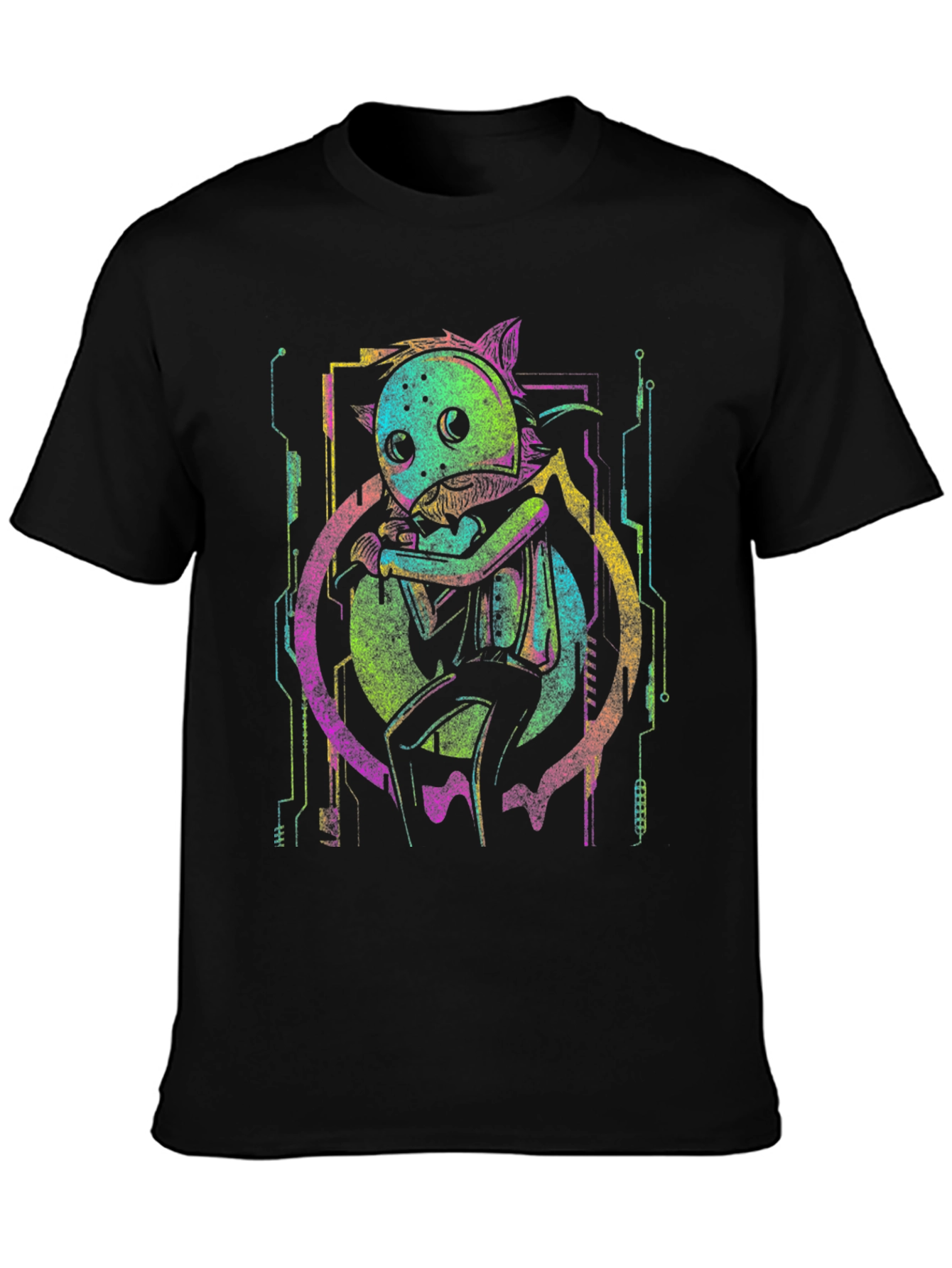 Neon Cyberpunk Cat T-Shirt