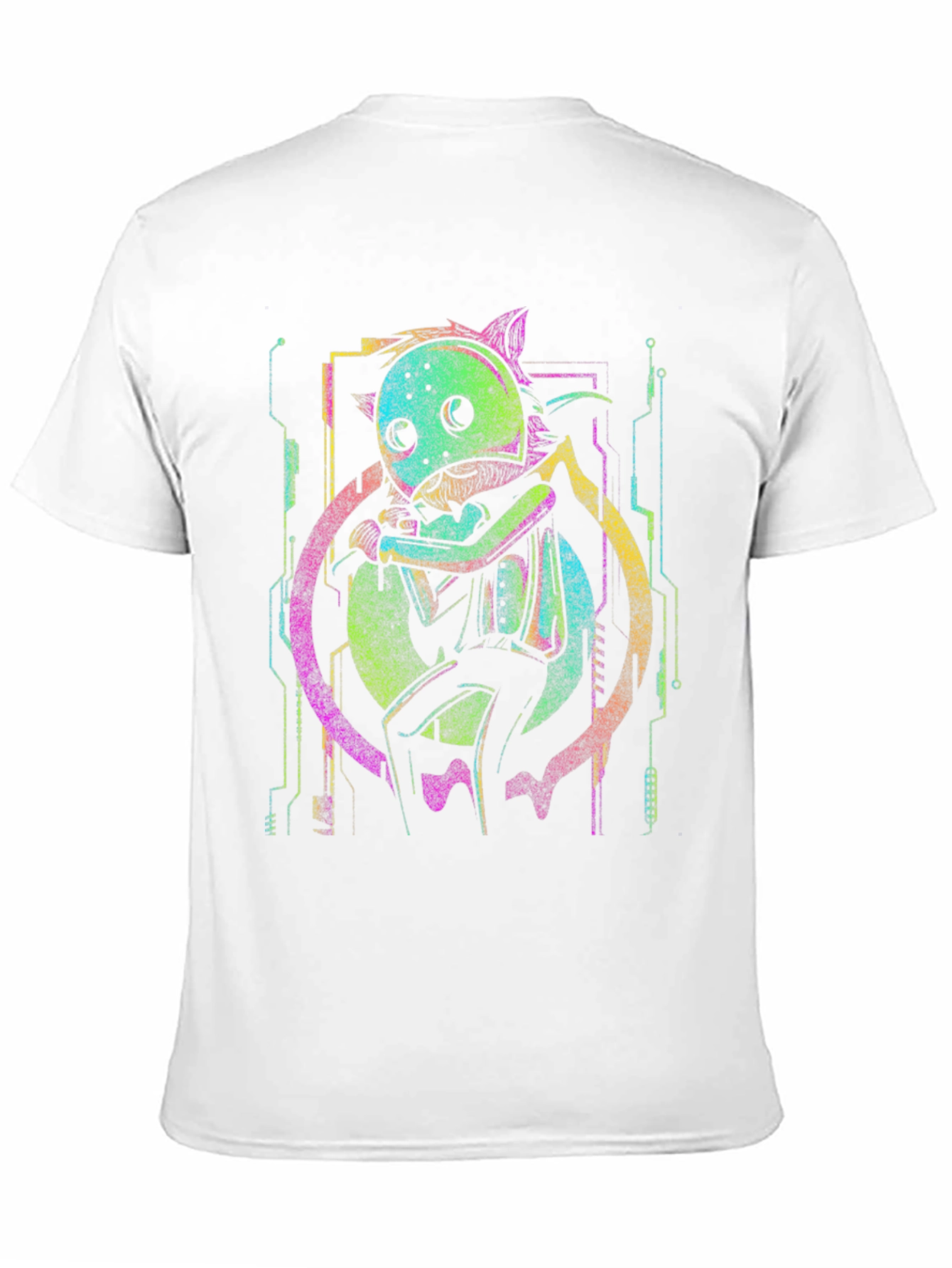 Neon Cyberpunk Cat T-Shirt
