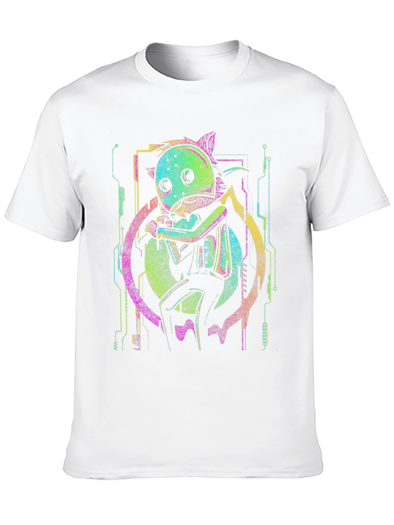 Neon Cyberpunk Cat T-Shirt