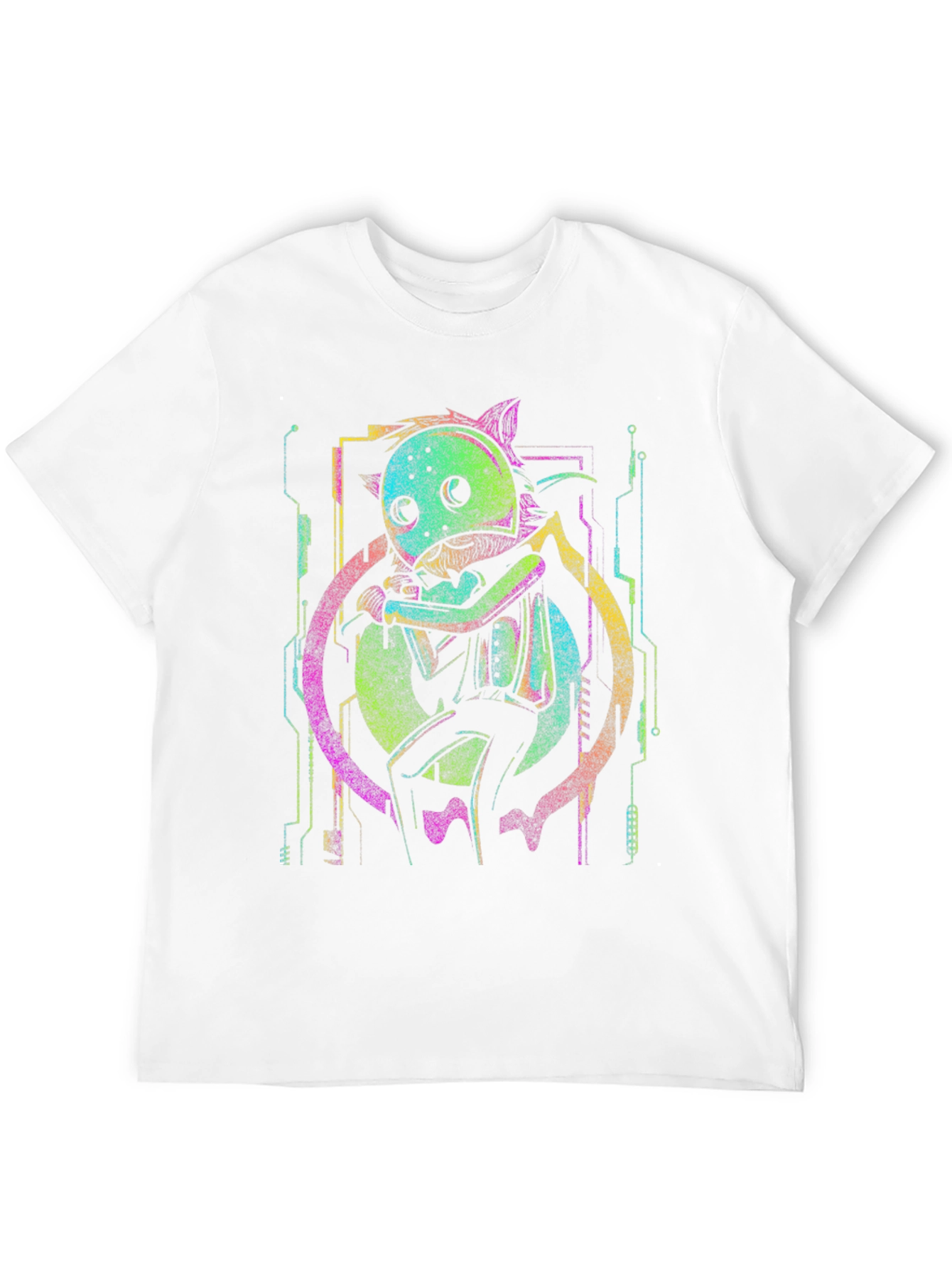 Neon Cyberpunk Cat T-Shirt
