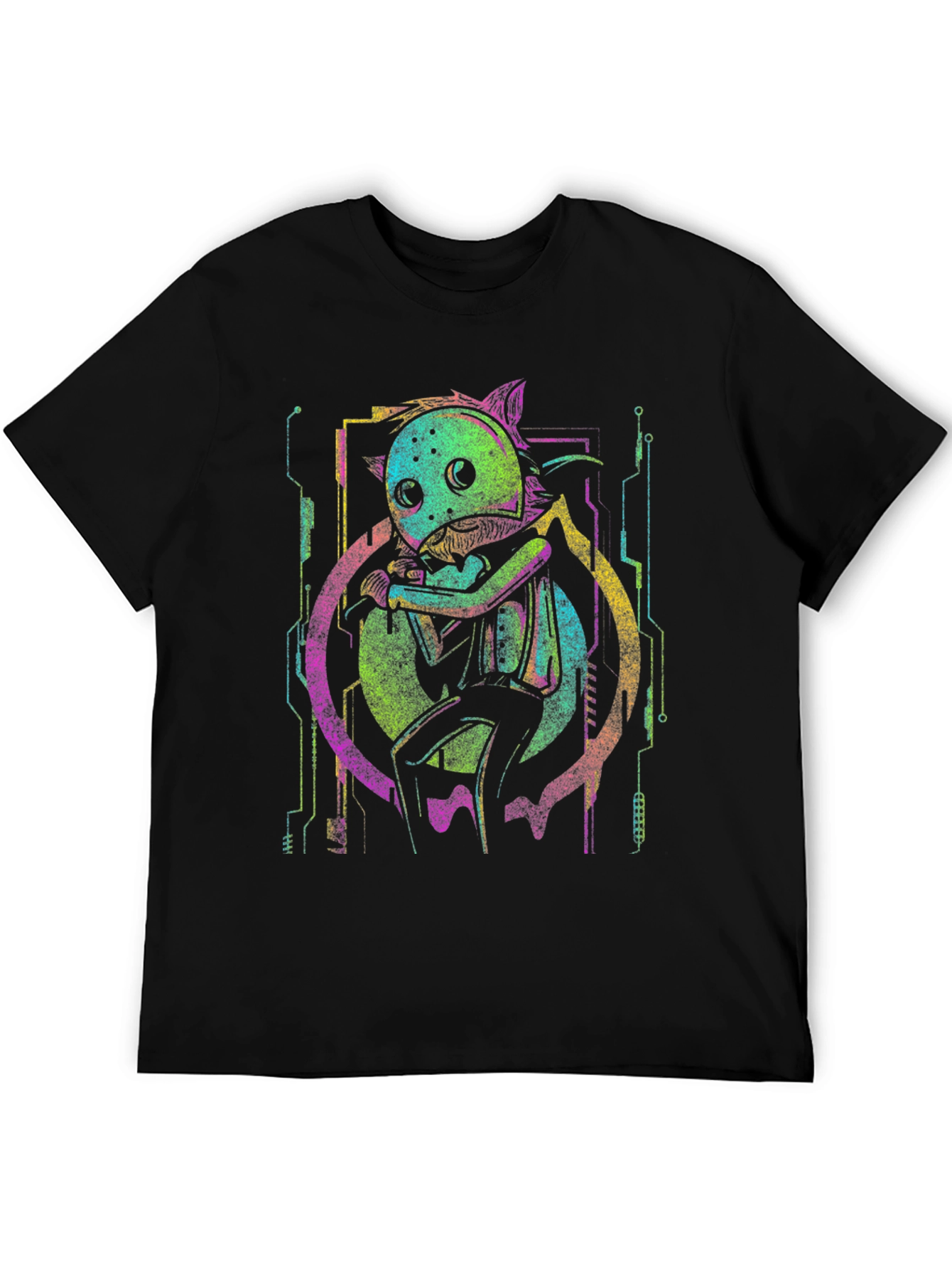 Neon Cyberpunk Cat T-Shirt