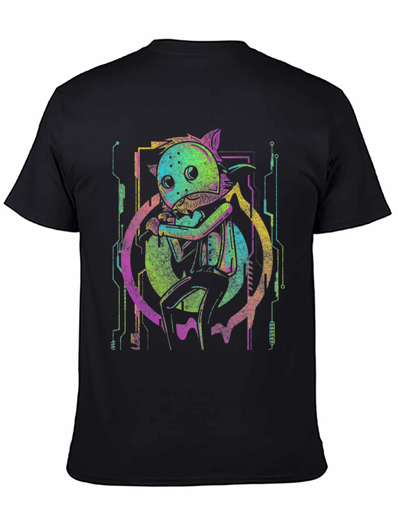Neon Cyberpunk Cat T-Shirt