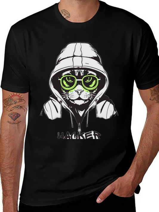 Hacker Cat T-Shirt - Cool Graphic Tee