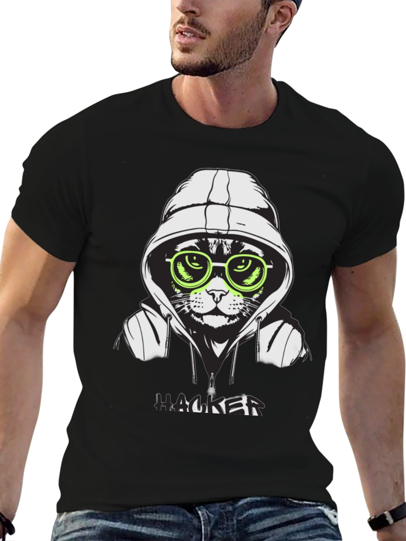 Hacker Cat T-Shirt - Cool Graphic Tee