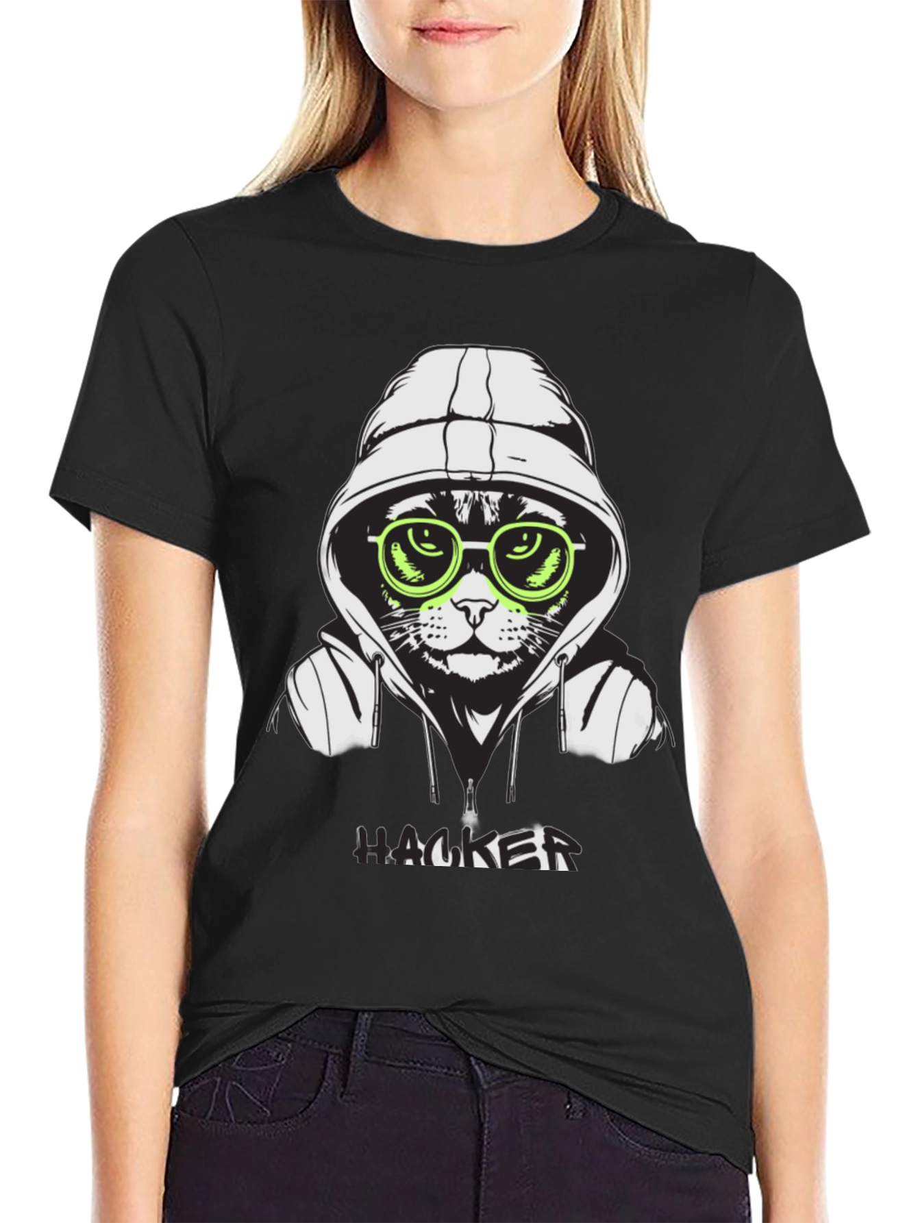 Hacker Cat T-Shirt - Cool Graphic Tee