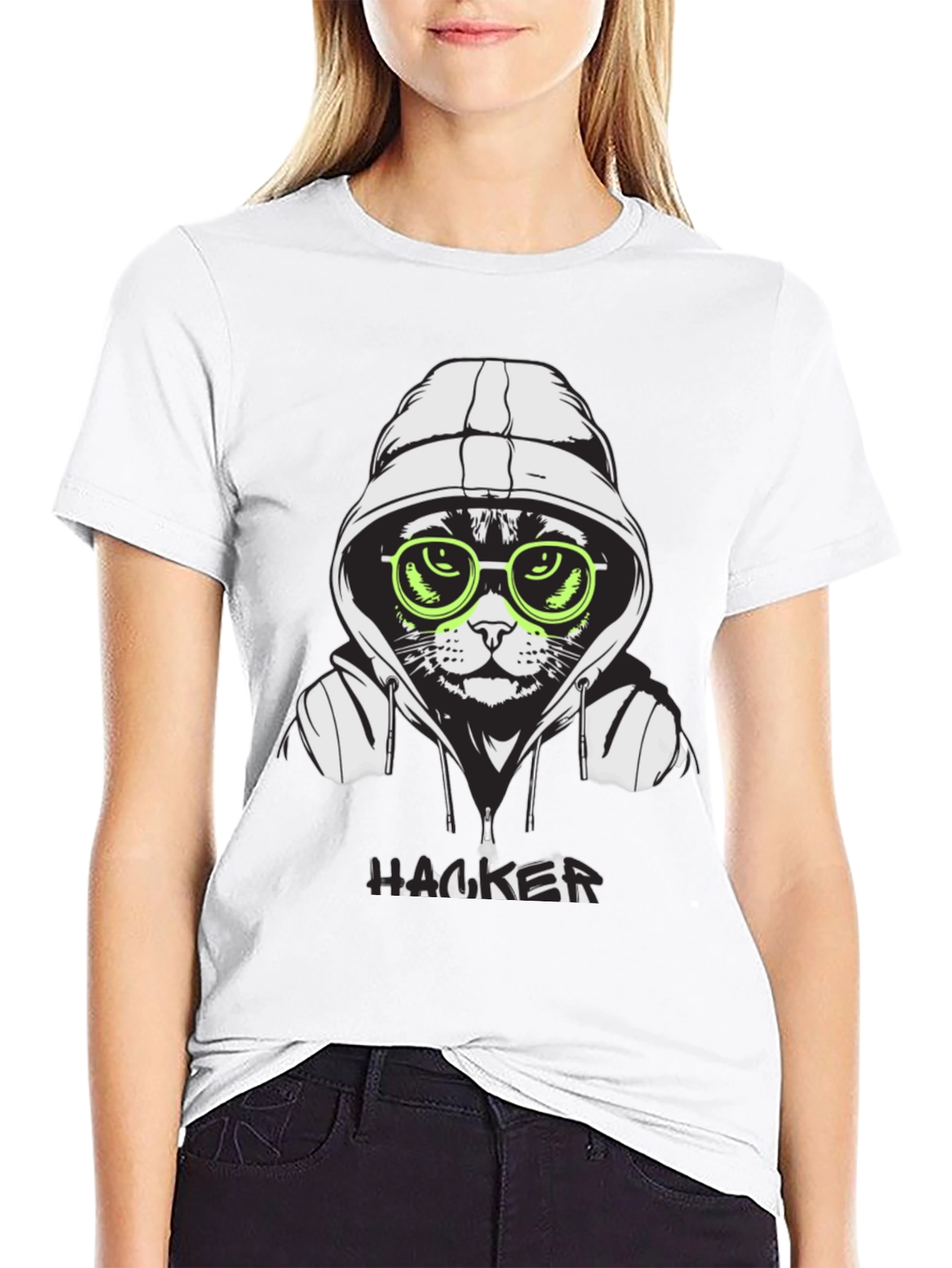 Hacker Cat T-Shirt - Cool Graphic Tee