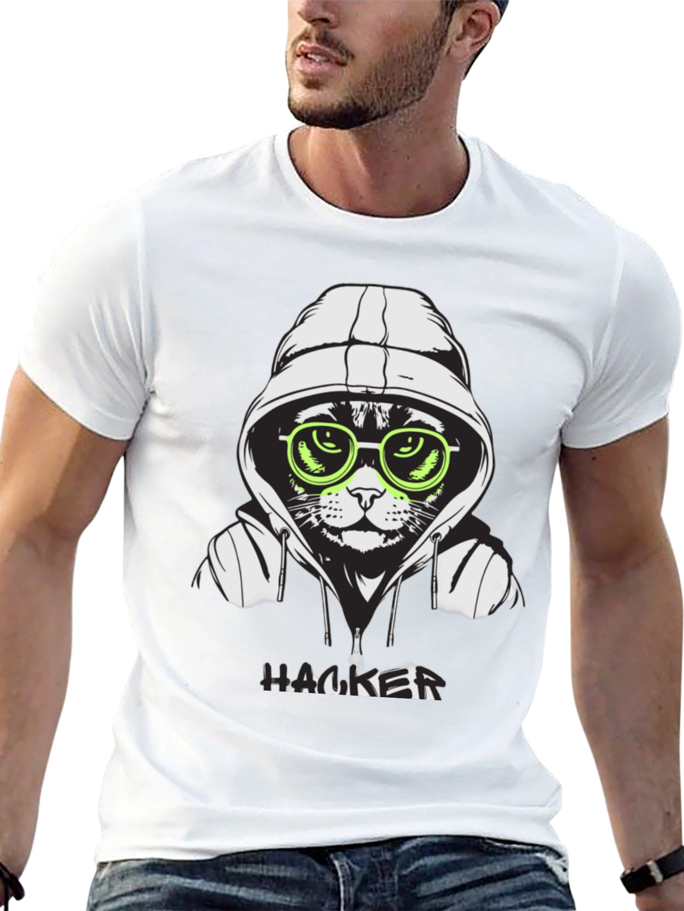 Hacker Cat T-Shirt - Cool Graphic Tee