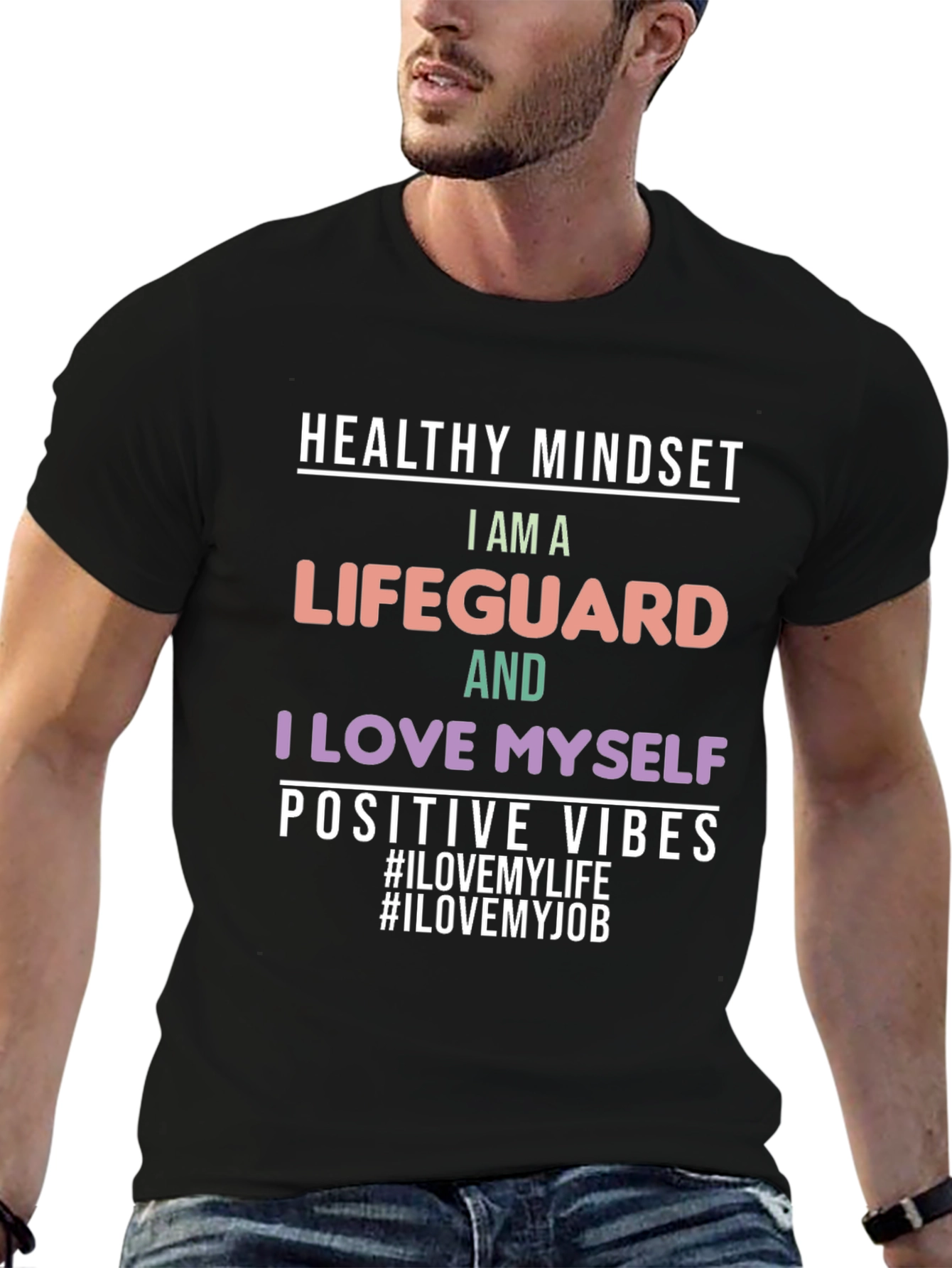 Lifeguard T-Shirt: Healthy Mindset Positive Vibes Tee