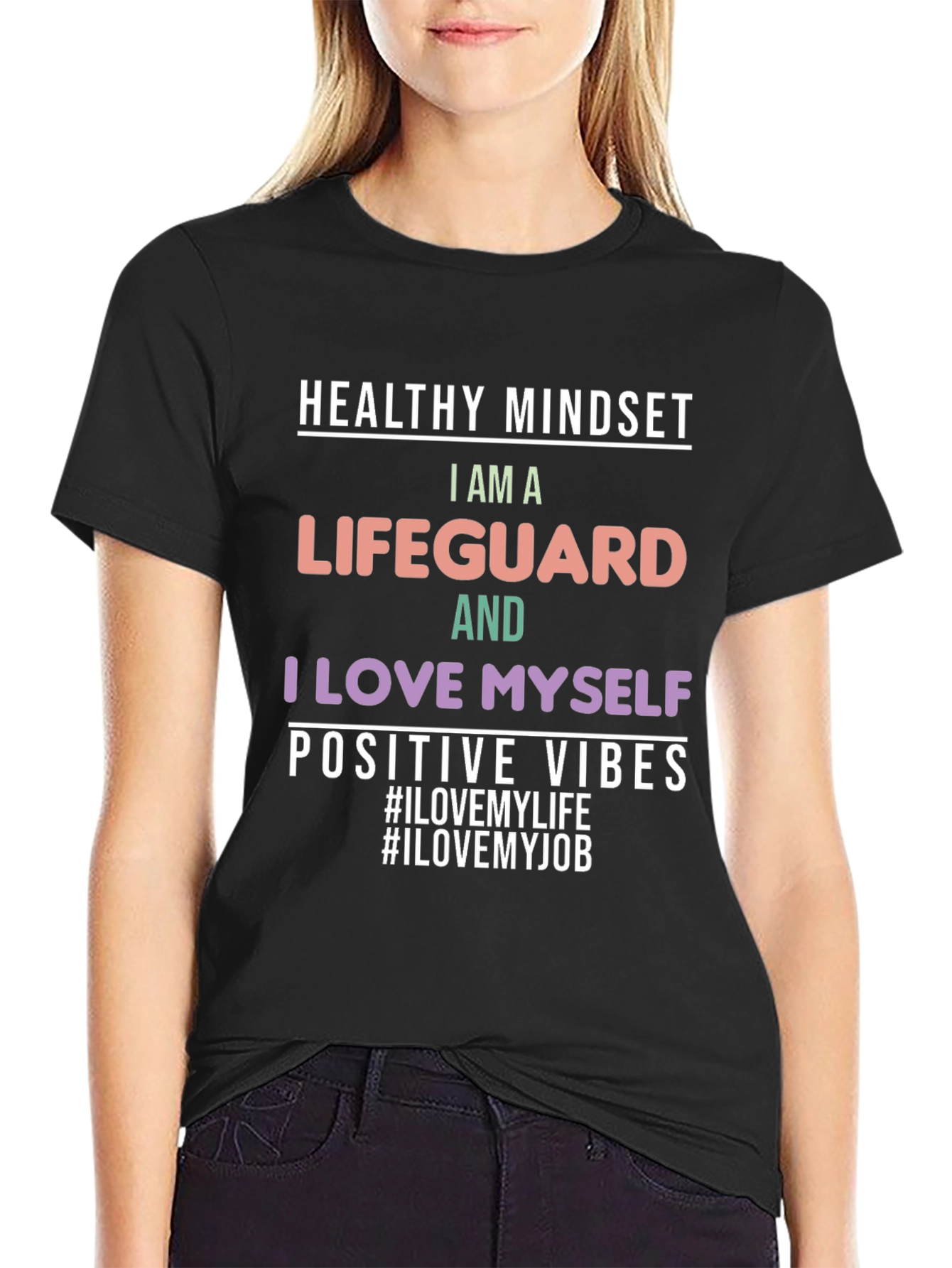 Lifeguard T-Shirt: Healthy Mindset Positive Vibes Tee