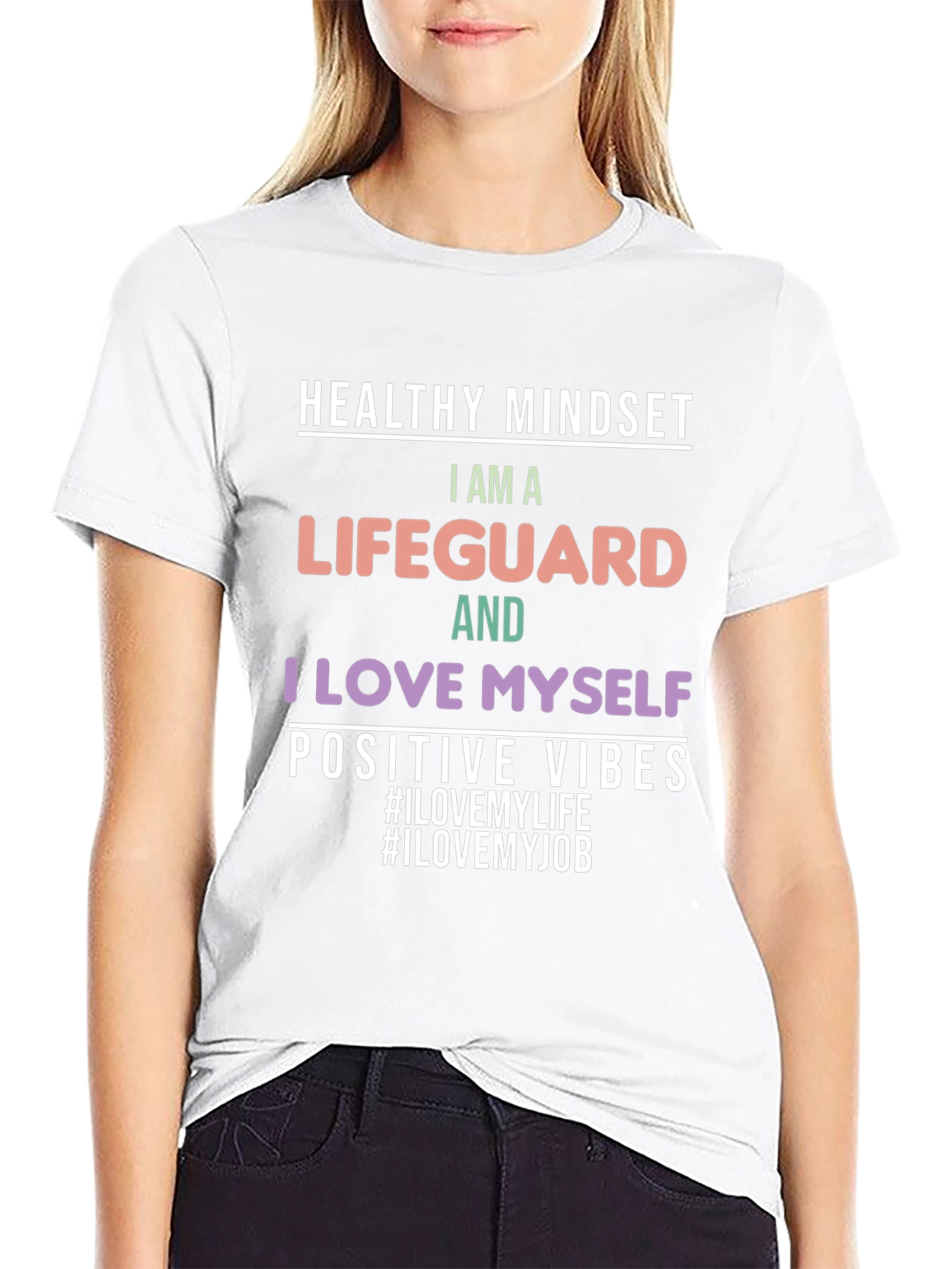Lifeguard T-Shirt: Healthy Mindset Positive Vibes Tee