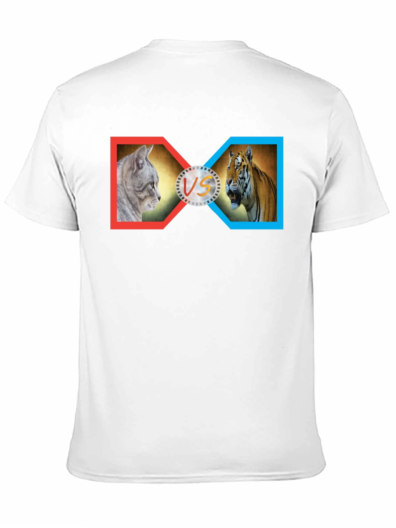 Cat vs Tiger Graphic Print T-Shirt