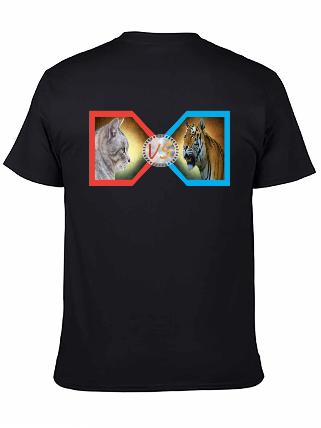 Cat vs Tiger Graphic Print T-Shirt