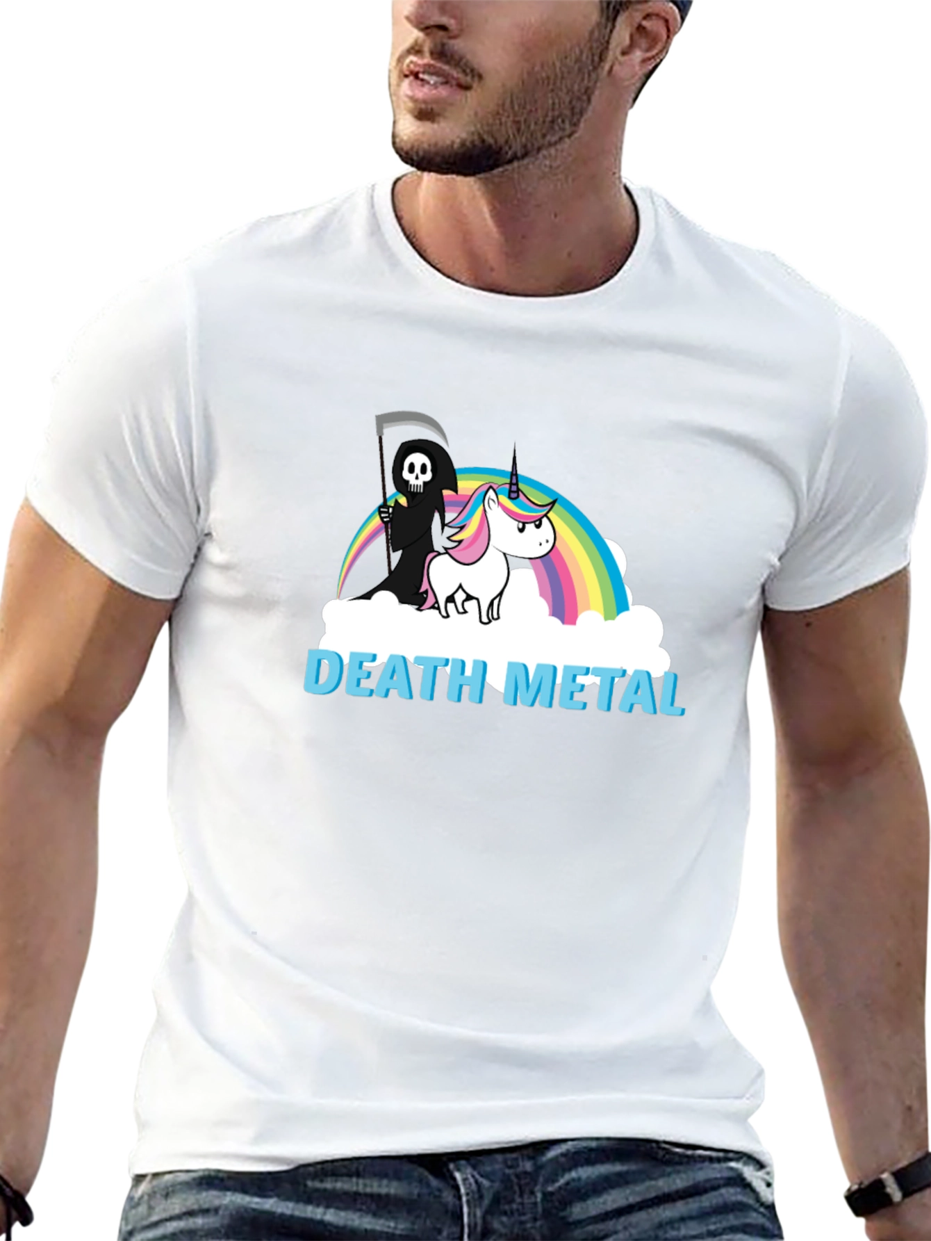 Death Metal Unicorn Graphic Tee