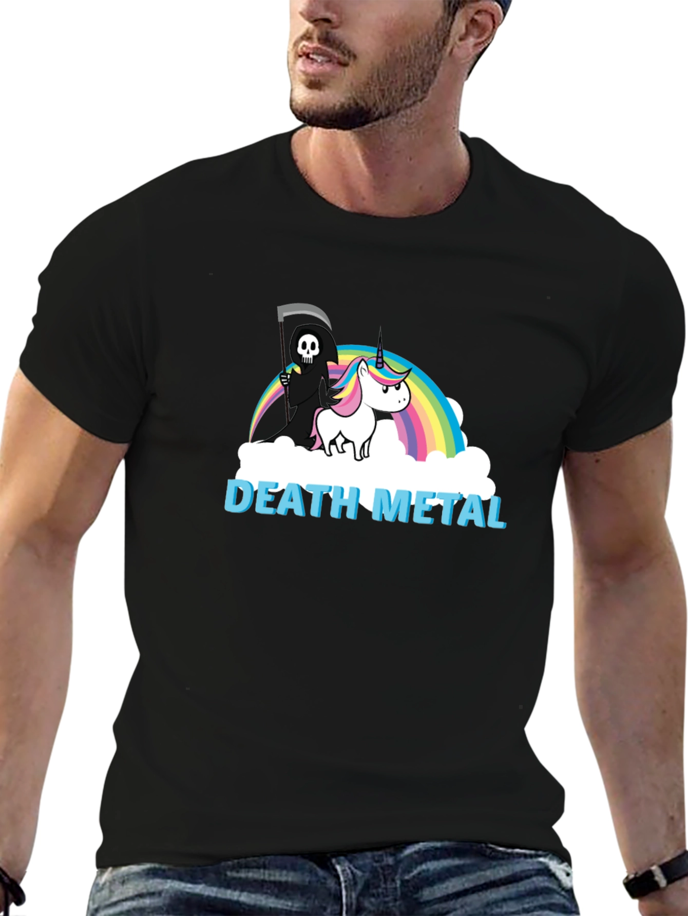 Death Metal Unicorn Graphic Tee