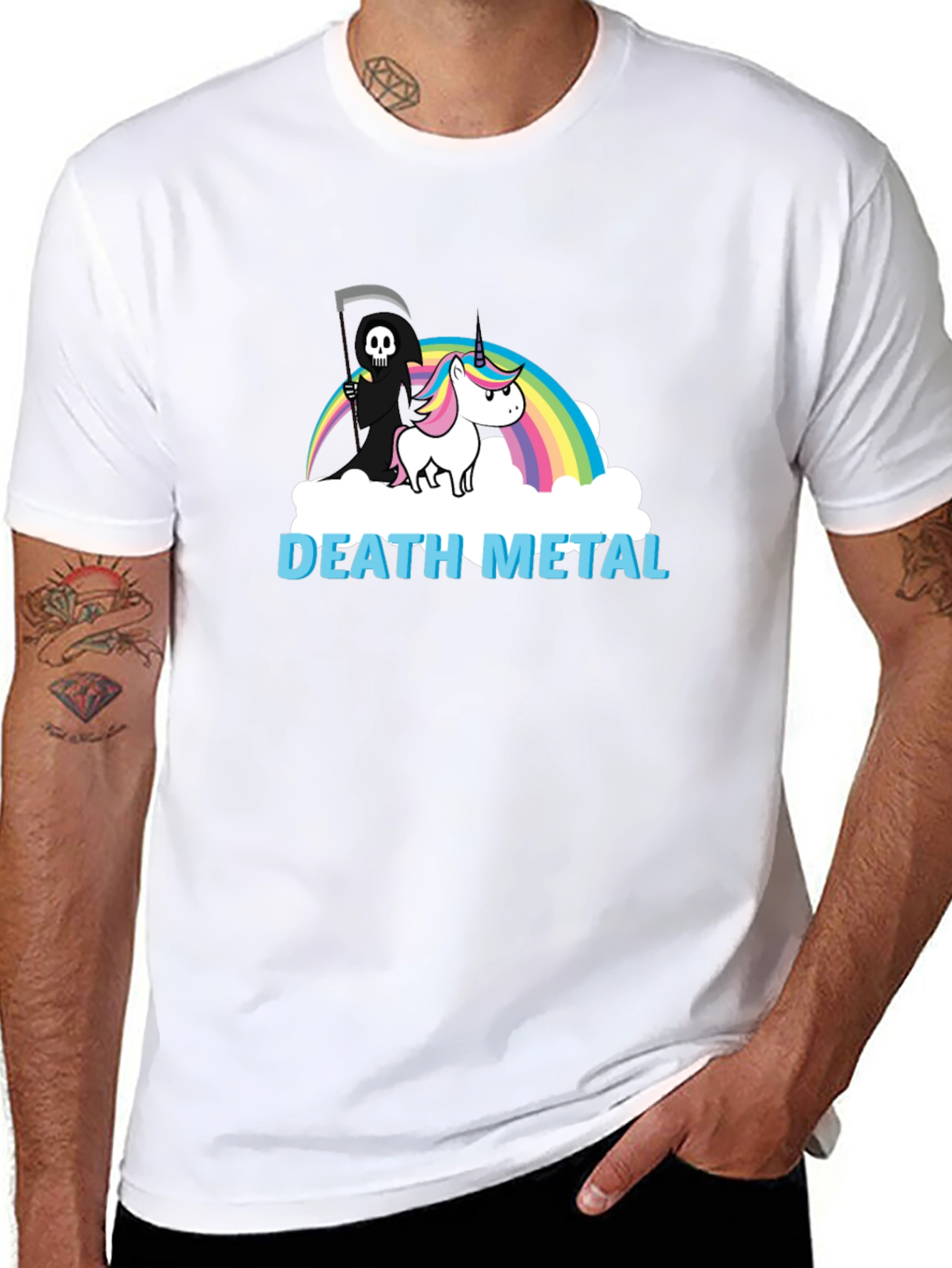 Death Metal Unicorn Graphic Tee