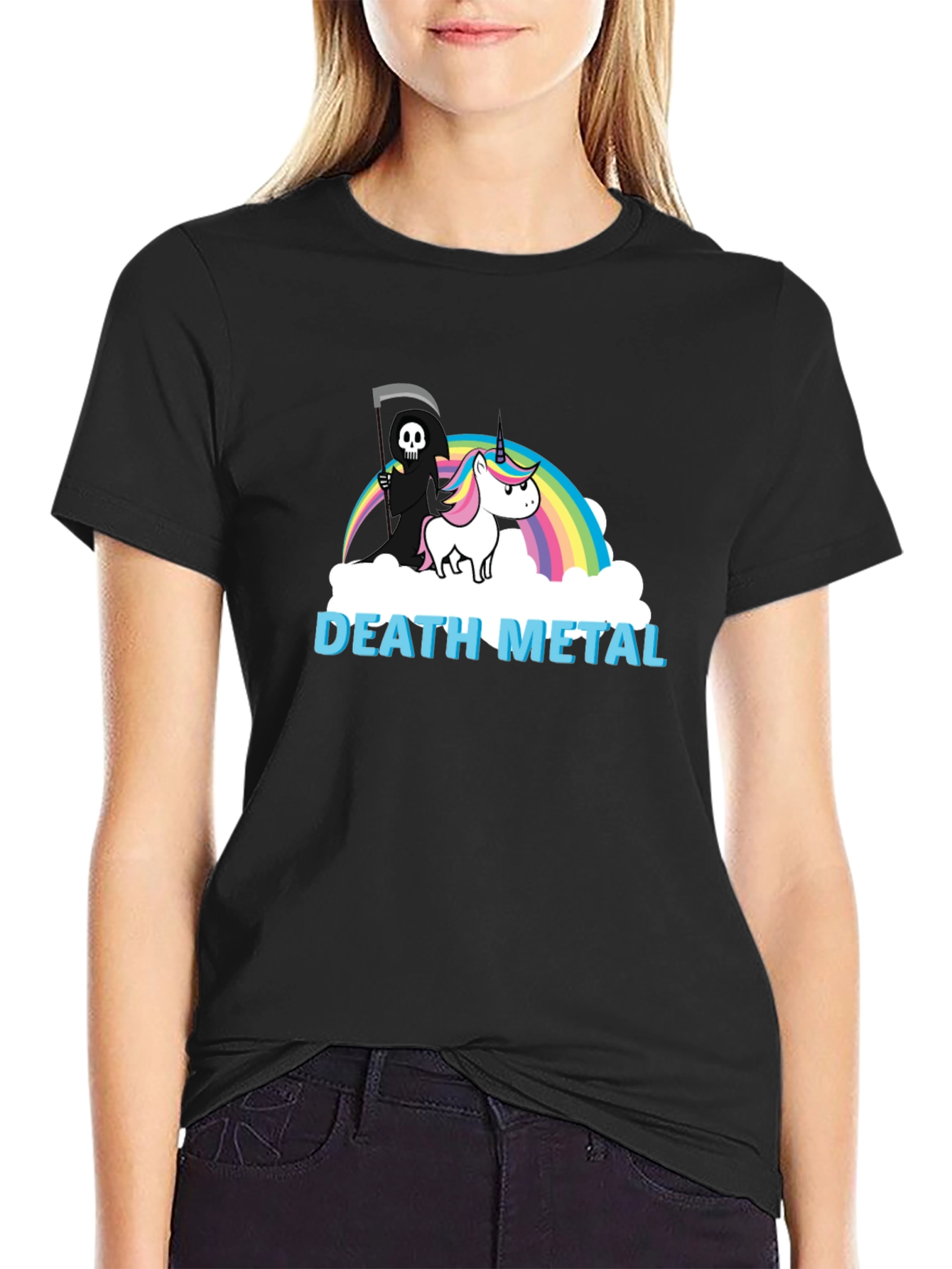 Death Metal Unicorn Graphic Tee